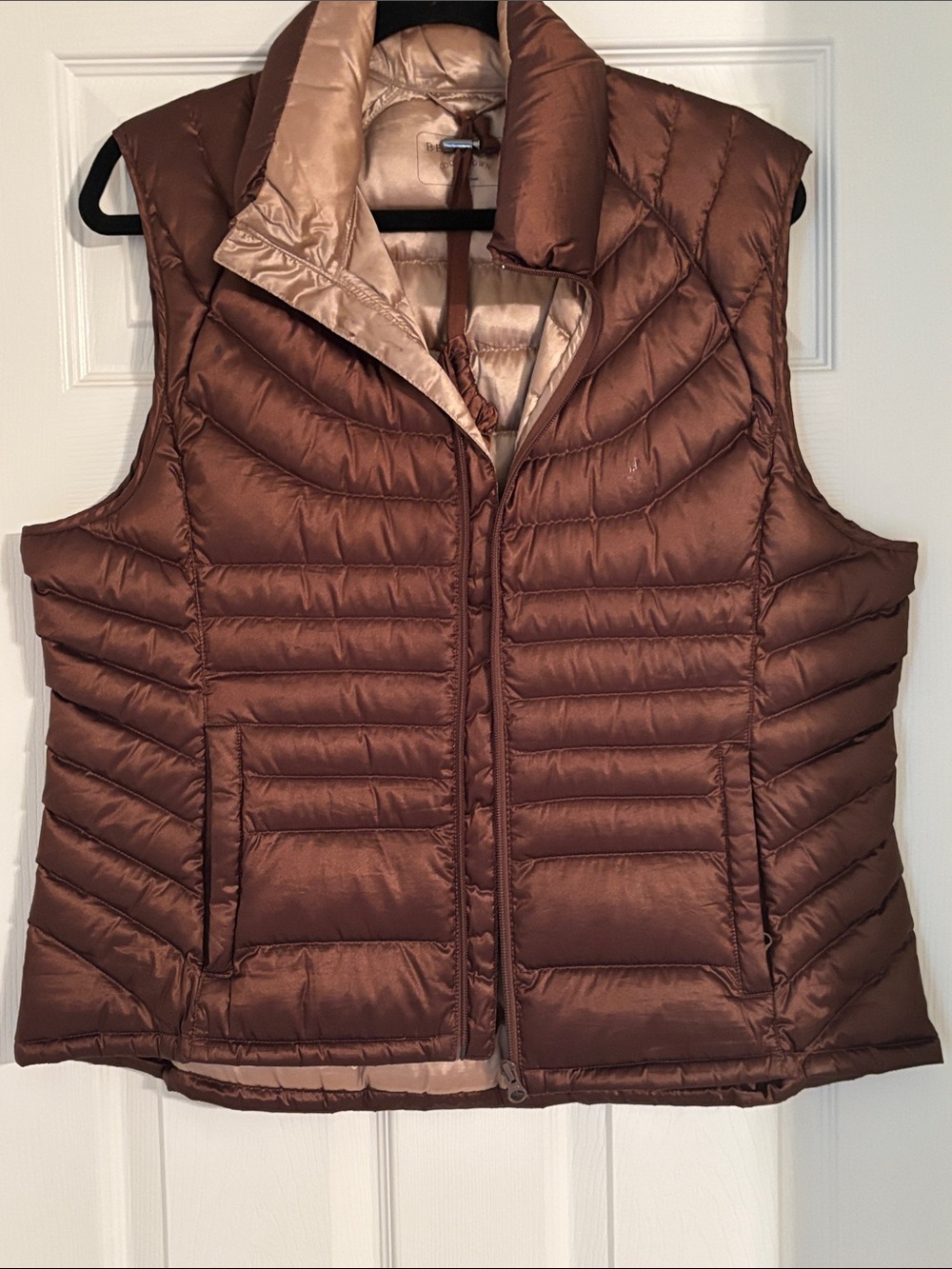 Bernardo Goose-down Quilted Puffer Vest in Chocolate Brown